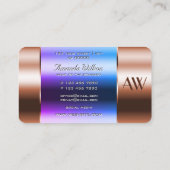 Koperglas kan blauw vloeibaar Initiaal zoeken Visitekaartje (Achterkant)