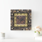 Koperglazen tegels vierkante klok (Huis)