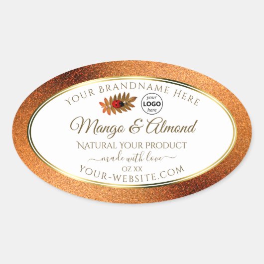 Koperglitter Witte Etiketten van het Product Ladyb (Voorkant)