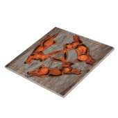 Kopergloed Drie konijnen Eenvoudige beweging op st Tegeltje (Zijkant)