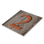 Kopergloed nummer afbeelding 2 Twee op grijze stee Tegeltje (Zijkant)