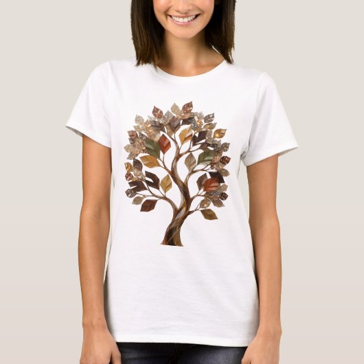 Kopergoud ABSTRACTE KUNST Modeprint T-shirt (Voorkant)