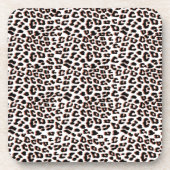 Kopergoud Bruine Luipaardprint Bier Onderzetter (Voorkant)