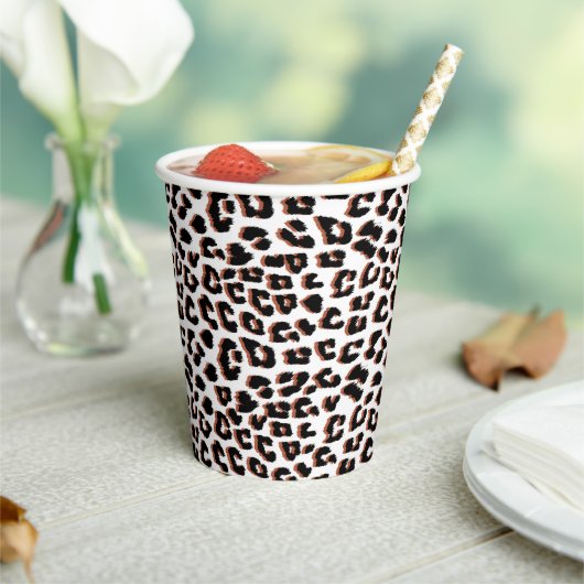 Kopergoud Bruine Luipaardprint Papieren Bekers (Insitu)