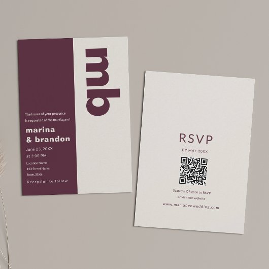 Kopergoud Editoriaal QR Bruiloft Kaart
