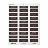 Kopergoud Eenvoudig Bruin Modern Huwelijk Retourad Etiket (Full Sheet)
