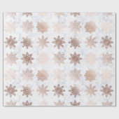 Kopergoud en marmer Snowflake kerstpatroon Cadeaupapier (Vlak)