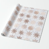 Kopergoud en marmer Snowflake kerstpatroon Cadeaupapier (Uitgerold)