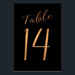 Kopergoud goudglitter zwart kaart<br><div class="desc">Faux kopermetallisch goud folie formele kalligrafiescript trouwreceptietekaart. De donkere blauwe achtergrondkleur van de navy blauw is editable. U kunt het veranderen nadat u op de knop AANPASSEN VERDER drukt. U vindt hier de hele reeks getallen (1-50): http://bit.ly/2sLMaFh Als u hulp nodig hebt, kunt u contact met mij opnemen via de...</div>