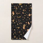 Kopergoud op Black Terrazzo Stone Bad Handdoek (Handdoek)