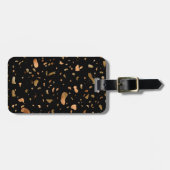 Kopergoud op Black Terrazzo Stone Bagagelabel (Voorkant horizontaal)