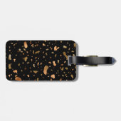 Kopergoud op Black Terrazzo Stone Bagagelabel (Achterkant horizontaal)