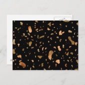 Kopergoud op Black Terrazzo Stone Briefkaart (Voorkant / Achterkant)