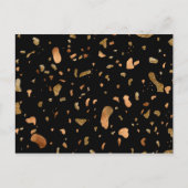 Kopergoud op Black Terrazzo Stone Briefkaart (Voorkant)