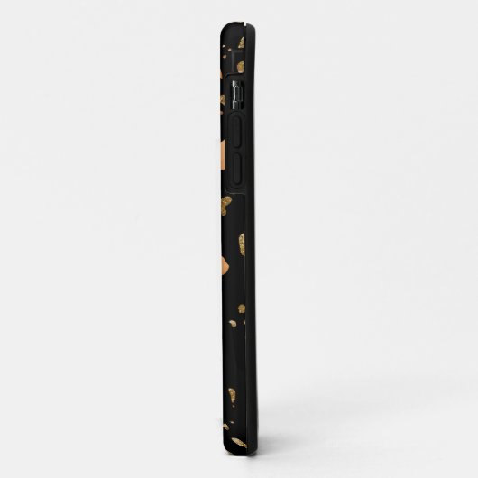 Kopergoud op Black Terrazzo Stone Case-Mate iPhone Case (Achterkant/links)