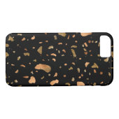Kopergoud op Black Terrazzo Stone Case-Mate iPhone Case (Achterkant (Horizontaal))