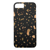 Kopergoud op Black Terrazzo Stone Case-Mate iPhone Case (Achterkant)