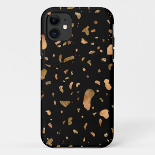 Kopergoud op Black Terrazzo Stone Case-Mate iPhone Case