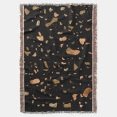 Kopergoud op Black Terrazzo Stone Deken (Voorkant Verticaal)