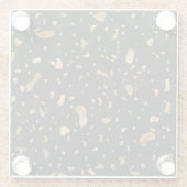 Kopergoud op Black Terrazzo Stone Glazen Onderzetter (Achterkant)