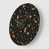 Kopergoud op Black Terrazzo Stone Grote Klok (Hoek)