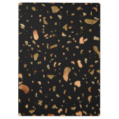 Kopergoud op Black Terrazzo Stone Klembord (Achterkant)