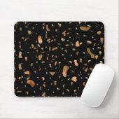 Kopergoud op Black Terrazzo Stone Muismat (Met muis)