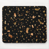 Kopergoud op Black Terrazzo Stone Muismat (Voorkant)