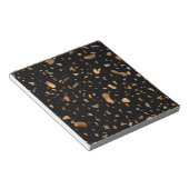 Kopergoud op Black Terrazzo Stone Notitieblok (Schuin)