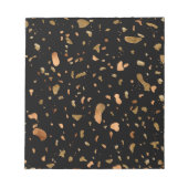 Kopergoud op Black Terrazzo Stone Notitieblok (Voorkant)