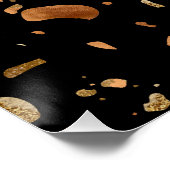 Kopergoud op Black Terrazzo Stone Perfect Poster (Hoek)