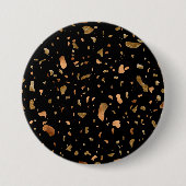 Kopergoud op Black Terrazzo Stone Ronde Button 7,6 Cm (Voorkant)