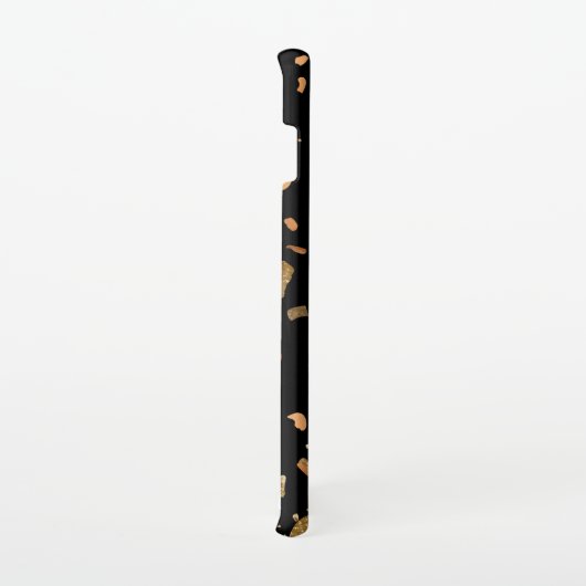 Kopergoud op Black Terrazzo Stone Samsung Galaxy Hoesje (Rechterkant)