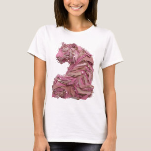 Kopergoud ROZE TIJGER Artistiek Motief T-shirt