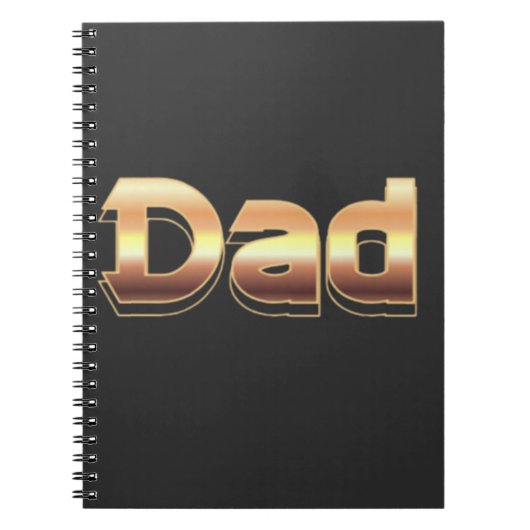 Kopergoud Vader Lettering Ontwerp Notitieboek (Voorkant)