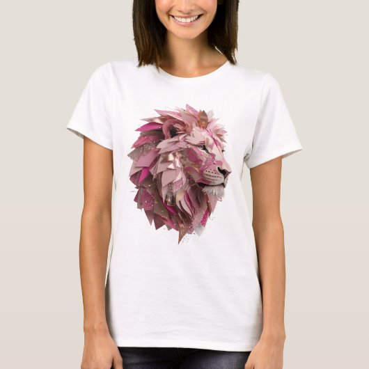 Kopergoud ZILVEREN LION KING Statement Design T-shirt (Voorkant)
