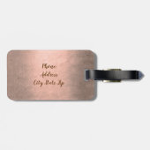 Kopergoudfloremmer van het roos van koper bagagelabel (Achterkant horizontaal)