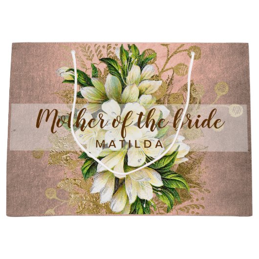 Kopergoudfloremmer van het roos van koper groot cadeauzakje (Voorkant)