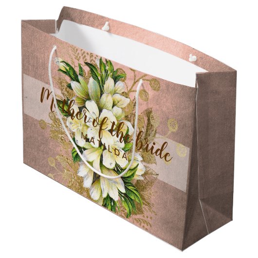 Kopergoudfloremmer van het roos van koper groot cadeauzakje (Achterkant Gekanteld)