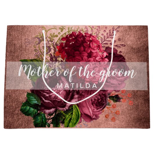 Kopergoudfloremmer van het roos van koper groot cadeauzakje (Voorkant)