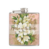 Kopergoudfloremmer van het roos van koper heupfles (Voorkant)