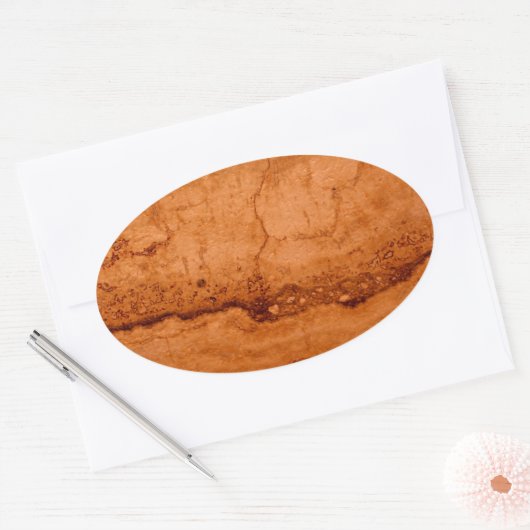 Kopergraniet, ambergeel Sedona-bergen Ovale Sticker (Envelop)