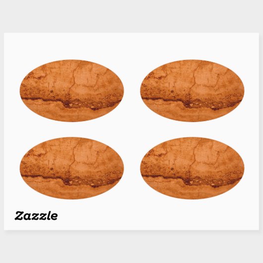 Kopergraniet, ambergeel Sedona-bergen Ovale Sticker (Vel)