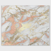 Kopergrijs Foxier Gold Marble Shiny Metallic VIP Cadeaupapier (Vlak)