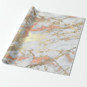 Kopergrijs Foxier Gold Marble Shiny Metallic VIP Cadeaupapier (Uitgerold)