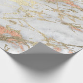 Kopergrijs Foxier Gold Marble Shiny Metallic VIP Cadeaupapier (Hoek)