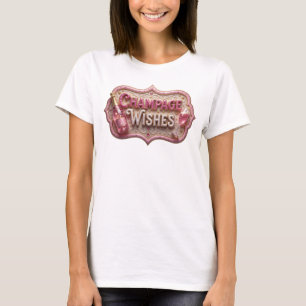 Kopergrode CHAMPAGNE WENSEN Tekst Ontwerp T-shirt