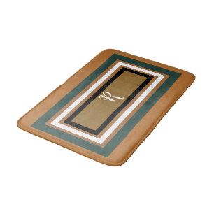 Kopergroen Bronzen Koperen Geometrisch Monogram Badmat