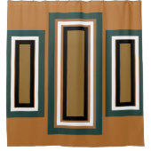 Kopergroen met Stout Modern Geometrisch Douchegordijn (Voorkant)