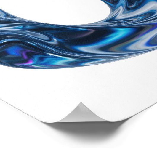Kopergroen WATER Tekst Design Poster (Hoek)